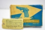 Vintage Beretta Pistol Box & Hangtag - For 1959 Model 950 25 ACP Cal.