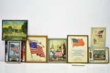(8) Small Vintage U.S. Patriotic Prints/ Calendar Tops