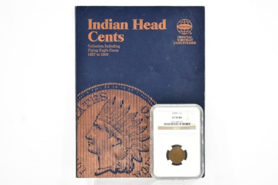 (56) Indian Head Pennies In Book Including Flying Eagle Cents