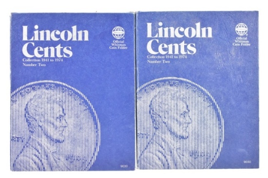 (166) Wheat Pennies/ Lincoln Cents In Books 1941-1974 (2 Books)