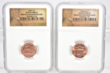 (2) 2010 Union Shield Lincoln Pennies - S & D