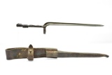 WWII  U.S., M1941 Johnson Rifle, Bayonet with Leather Scabbard