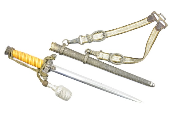 WWII German Army Officers' Dress Dagger W/ Hangers & Portepee