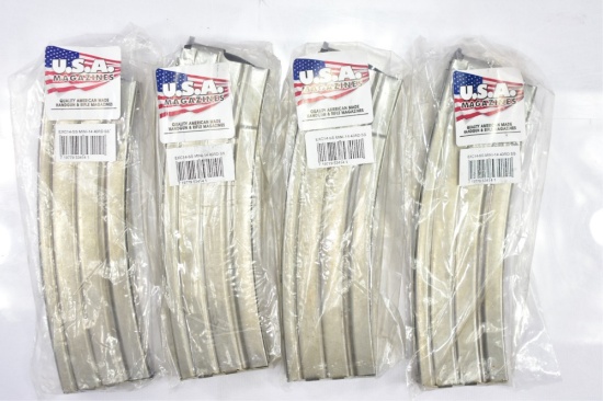 (4) 223 Rem./ 5.56 Nato Caliber (Ruger Mini-14) 40-Round Magazines, Stainless