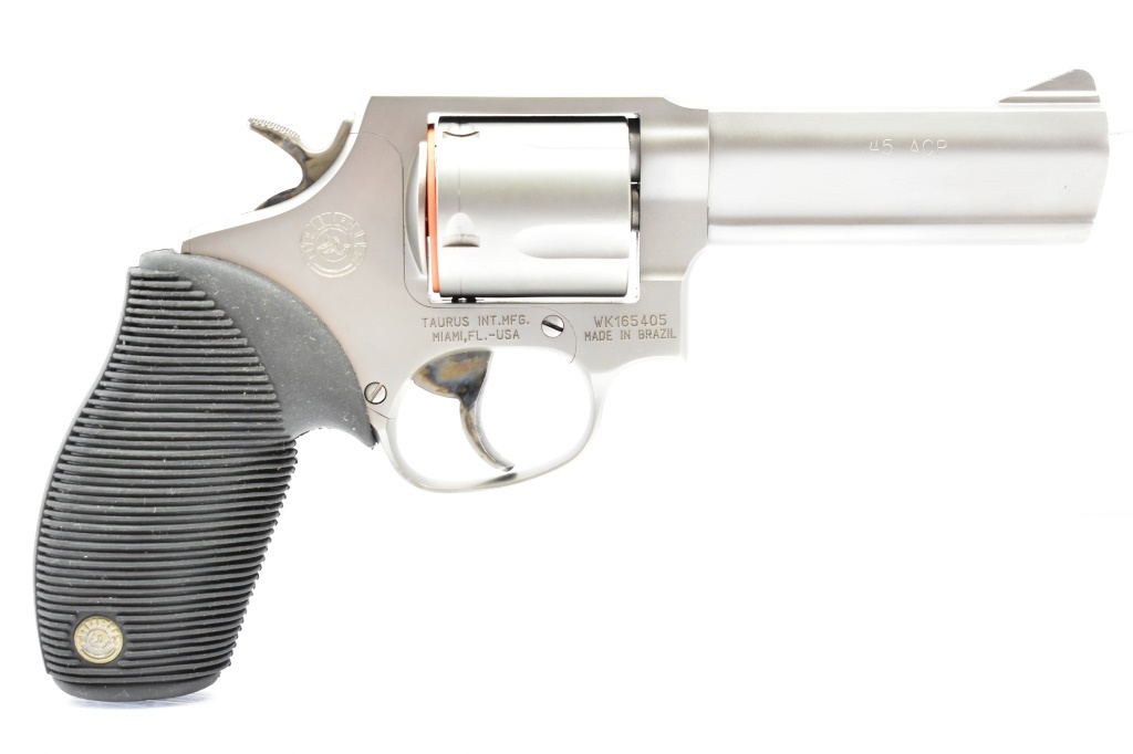 Taurus 455ti Titanium Shadow Gray 45 Acp Cal Revolver W Case Sn Wk Firearms Military Artifacts Firearms Pistols Revolvers Online Auctions Proxibid