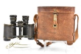 WWI French/ British Field Officers' Binoculars In Original Leather Case