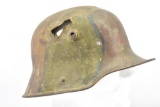Named WWI German Camouflage Helmet (With Battle Damage)