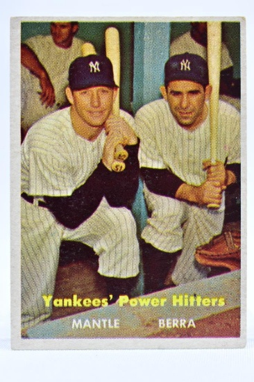 1957  Yankees' Power Hitters Mickey Mantle / Yogi Berra - Topps # 407