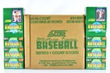 1991 Score Baseball - 1st  - Partial Case - 8 CT Boxes - 36 Packs Per CT - 16 Per Pack - 4,608 Total