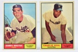 (2) 1961 Sandy Koufax & Charlie Neal - Los Angles Dodgers - Topps #344/ #423