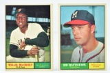 (2) 1961 Willie McCovey & Ed Mathews - San Francisco Giants/ Milwaukee Braves - Topps #344/ #423