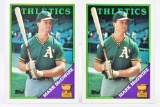 (2) 1988 Mark McGwire - ALL STAR ROOKIE - Oakland A's - Topps #580