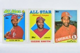 (3) 1985/ 1988/ 1989 - Ozzie Smith - St. Louis Cardinals - Topps #605/ #400/ #389