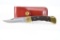 Buck Folding Hunter Finger Grooved Knife W/ Sheath & Box