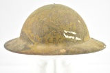 Circa WWI U.S. Type #3 Brodie Helmet - Artillery Division - Camouflage