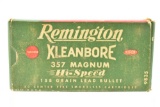 50 Rounds (Full Box) Of Remington Kleanbore 357 Magnum Caliber Ammo