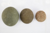 (3) Small Native American Game Stones