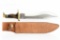 Vintage United Hunting/ Bowie Knife - Sawback - W/ Leather Sheath