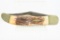 Vintage Kabar Folding Knife - Two Blades - W/ Leather Belt Sheath