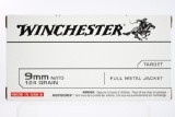 250 Rounds - Winchester USA 9mm NATO Ammunition - Full Metal Jacket - 124 Grain - +P
