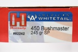 60 Rounds - Hornady American Whitetail 450 Bushmaster Ammunition - 245 Grain