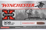 100 Rounds - Winchester Super-X 308 Win. Ammunition - Power Point - 180 Grain