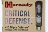 20 Rounds - Hornady Critical Defense 410 Gauge Ammunition - Polymer Tip Sabot Slug