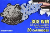 200 Rounds - Silver Bear 308 Win. Ammunition - Bimetal Full Metal Jacket - 145 Grain