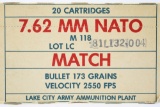 40 Rounds - US Military 7.62x51mm NATO Match (.308) Ammunition - M118 - 173 Grain