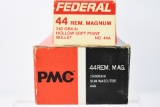 220 Rounds - Federal/ PMC 44 Rem. Mag. Ammunition - JSP/ JHP - 240/ 180 Grain