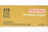 39 Rounds - Federal Premium Safari 416 Rem. Mag. Ammunition - TBBC - 400 Grain