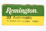 45 Rounds - Remington 32 Auto Ammunition - Metal Case - 71 Grain