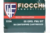 38 Rounds - Fiocchi 223 Rem. Ammunition - FMJBT - 55 Grain