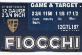 25 Rounds - Fiocchi 12 Gauge Ammunition - Shotshell - Game & Target - 7 1/2 Shot