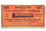 Vintage Ammo - 1 Full Box - Winchester - 9mm Long Shot - Model 36 Shotgun (1920's)