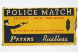 Vintage Ammo - 1 Full Box - Peters DuPont - 38 Special Cal. - Police Match
