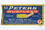 Vintage Ammo - 1 Full Box - Peters Rustless - 45 Colt Cal. - 