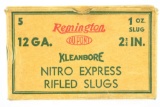 Vintage Ammo - 1 Full Box - Remington DuPont - 12 Gauge - Rifled Slugs