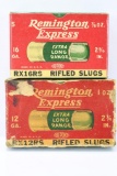 Vintage Ammo - 2 Full Boxes - Remington DuPont - 12 & 16 Gauge - Rifled Slugs