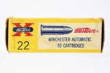 Vintage Ammo - 1 Full Box - Winchester Western - 22 Win. Auto Cal. - 45 Grain