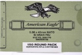 300 Rounds - Federal American Eagle 5.56 NATO Ammunition - Green Tip - FMJ - 62 Grain