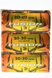 60 Rounds - Federal Fusion 30-30 Win. Ammunition - Bonded Flat Nose - 150 Grain