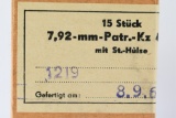 180 Rounds - WWII German 7.92×33 Kurz (8mm Kurz) Ammunition -  MP43/44