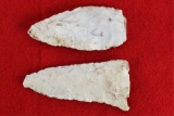 (2) Early Native American Artifacts - Projectile Points - Arrowheads
