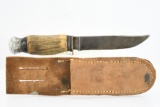 Vintage Solingen Hunting Knife  - Edged Brand #471 - W/ Leather Sheath