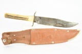 Vintage Solingen Hunting Knife  - Edged Brand #445 - W/ Leather Sheath