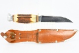 Vintage Solingen Hunting Knife  - Blinker - W/ Leather Sheath