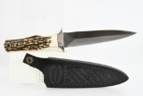 Vintage Hunting Knife/ Dagger  - Smokey Mountain Knife Works - W/ Leather Sheath