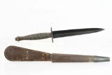 WWII British Commando Fighting Knife/ Dagger - W/ Original Sheath