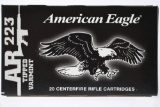 500 Rounds - Federal American Eagle 223 Rem. AR Ammunition - Tipped Varmint - 50 Grain